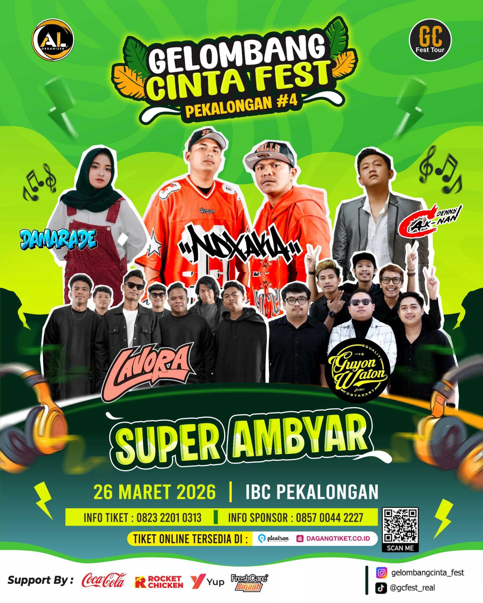 Tiket GELOMBANG CINTA FEST PEKALONGAN #4 - Event KONSER MUSIK di PEKALONGAN 07 May 2026