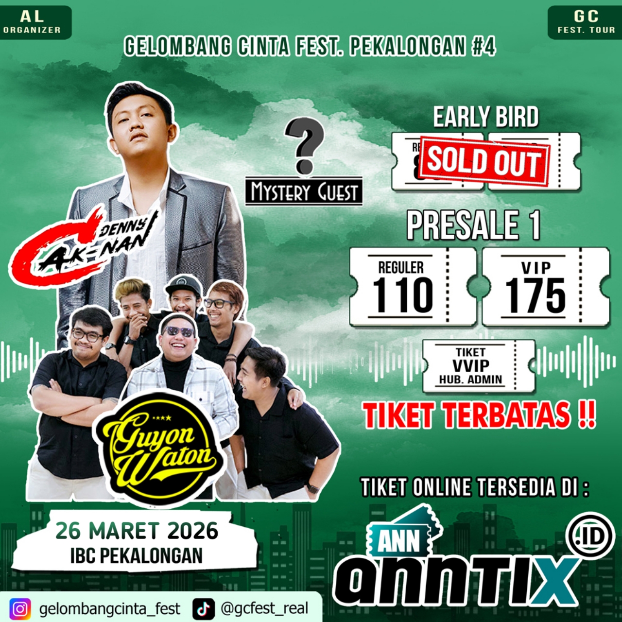 Tiket GELOMBANG CINTA FEST PEKALONGAN #4 - Event KONSER MUSIK di PEKALONGAN 26 Mar 2026